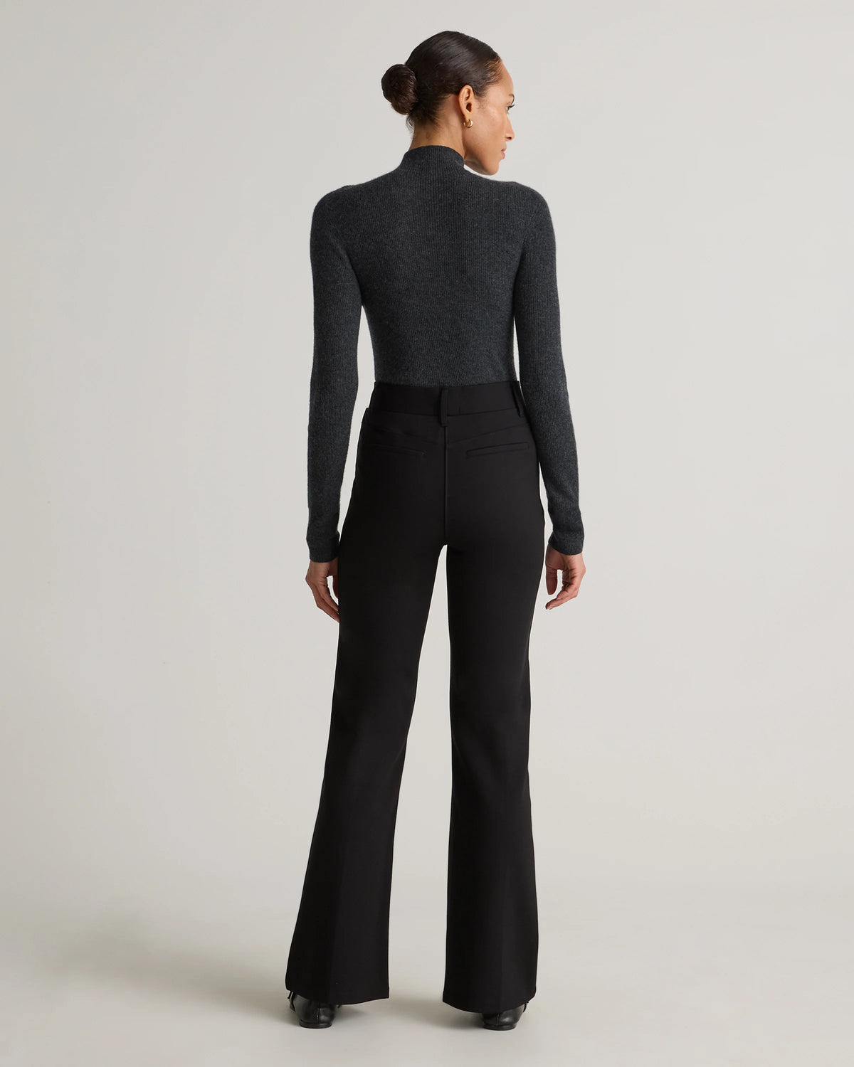 Ultra-Stretch Ponte Flare Leg Pants - XS / Espresso
