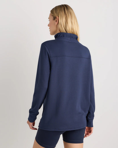SuperSoft Fleece Mock Neck Pullover - XS / Navy