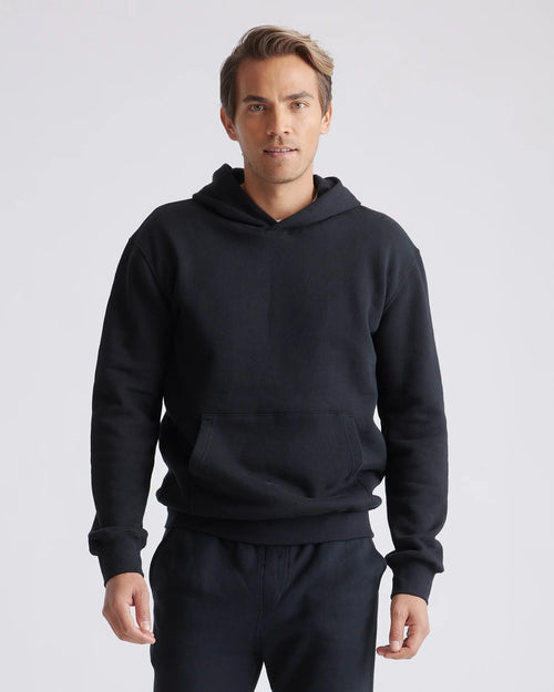 Organic Heavyweight Fleece Hoodie - S / Black