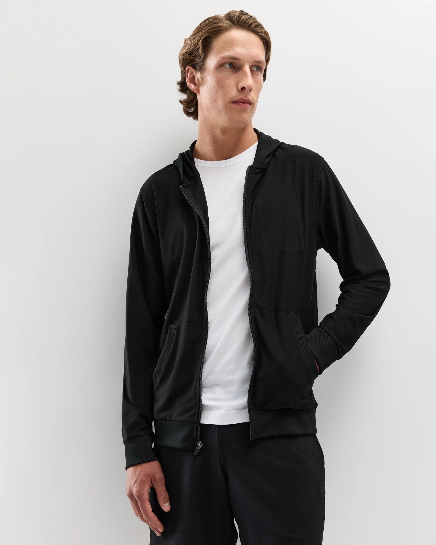 Flowknit Performance Full-Zip Chest Pocket Hoodie - XS / Heather Deep Navy