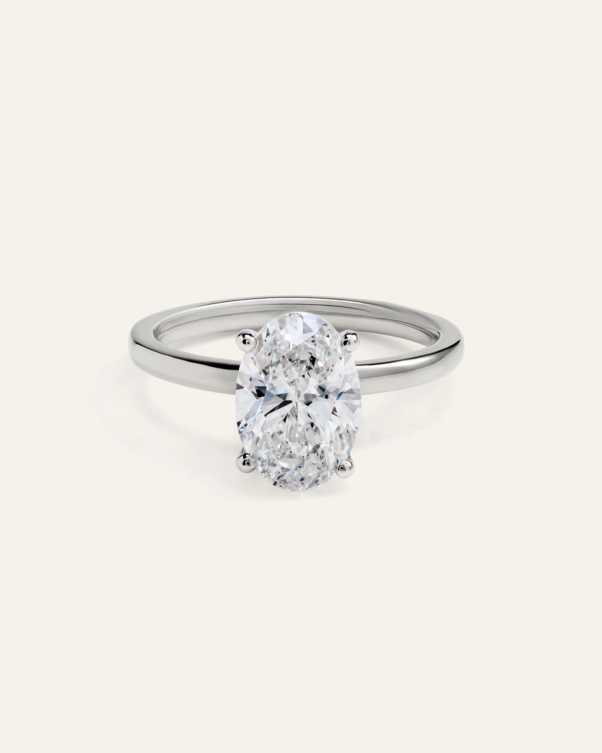 Lab Grown Diamond Oval Comfort Fit Engagement Ring - 2.5ct - 4 / Yellow Gold