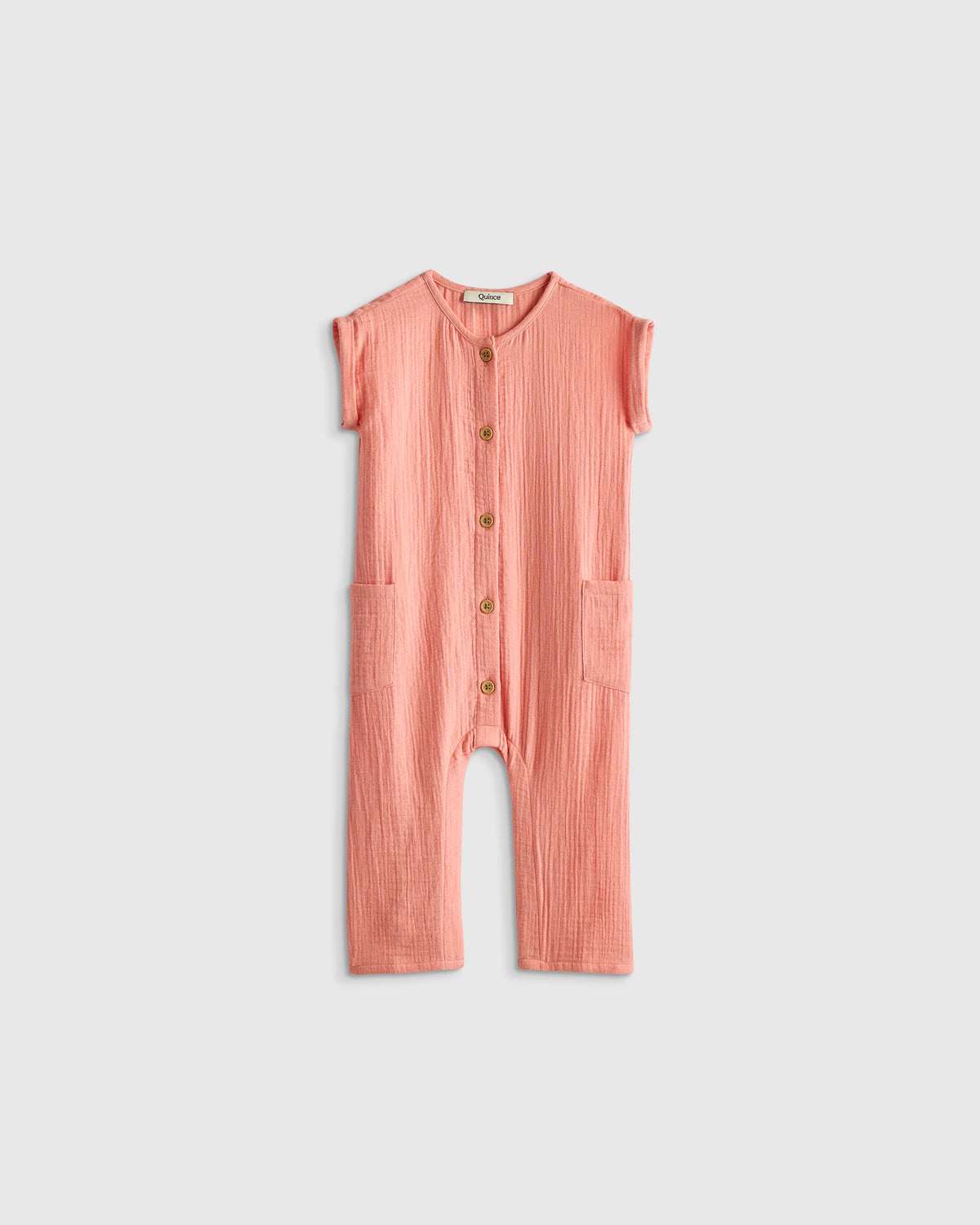 Organic Cotton Gauze Romper - 0-3M / Coral Blush