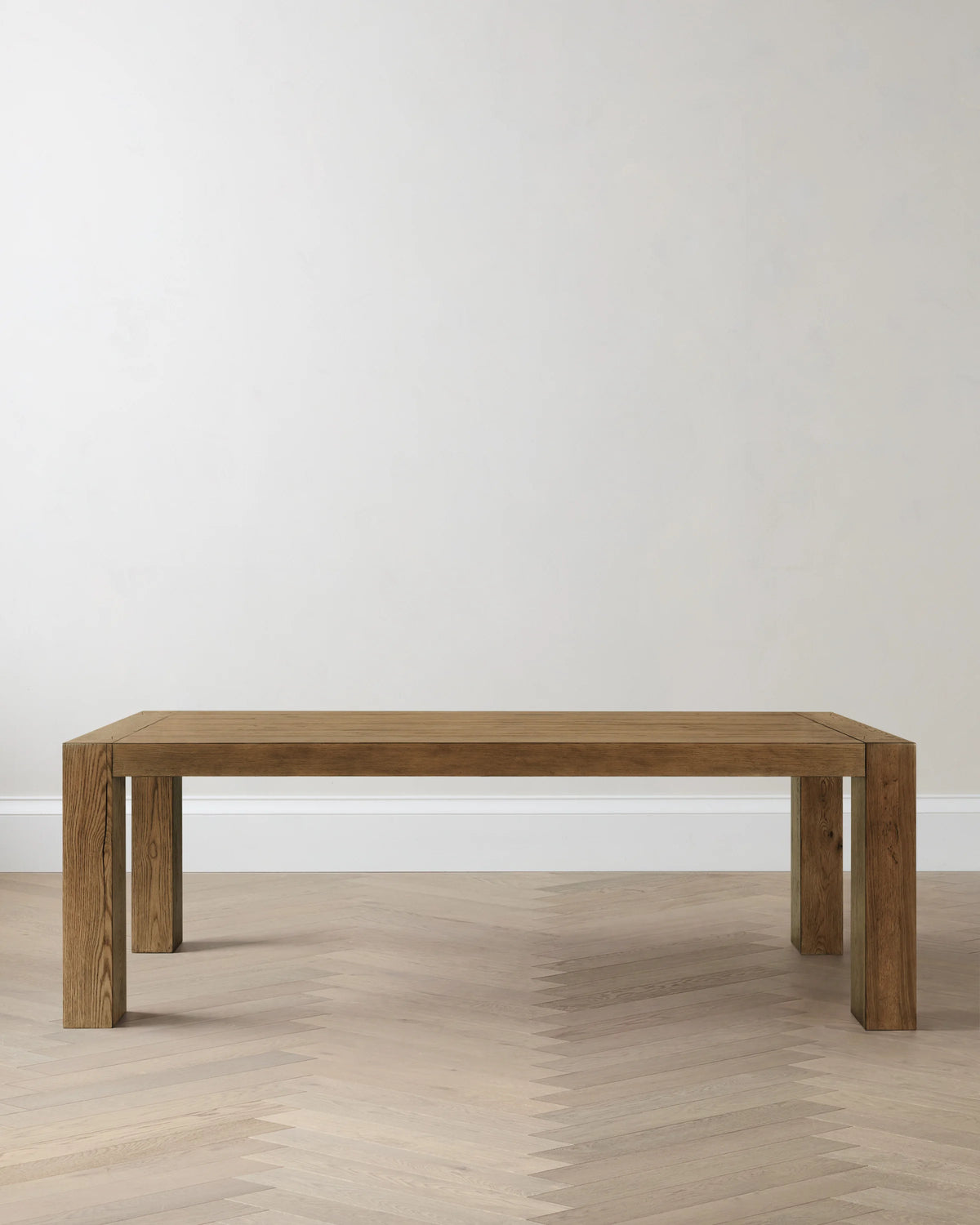 Reclaimed Oak Parsons Dining Table - One Size / Weathered Oak