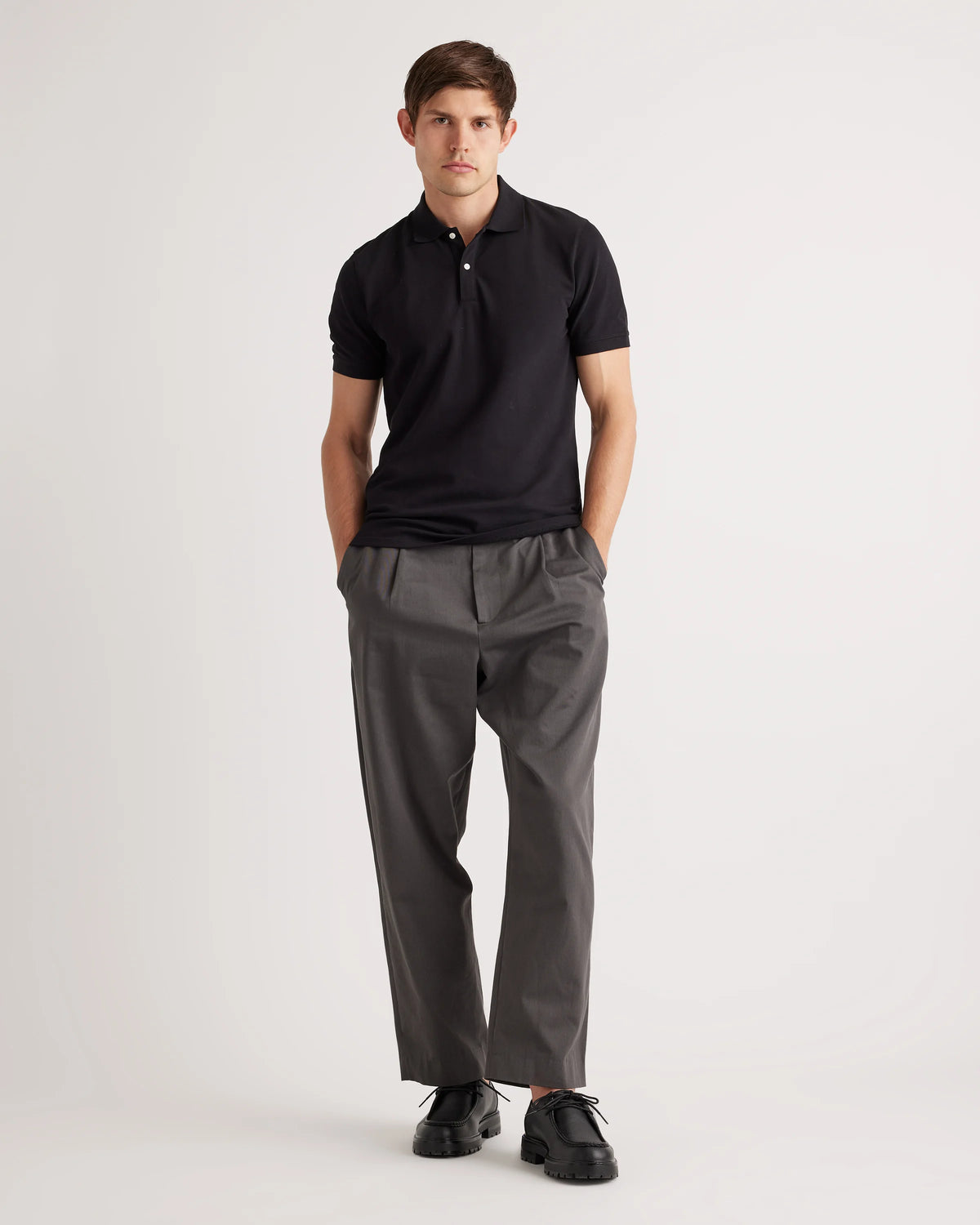 Organic Cotton Pique Polo - XS / Heather Grey