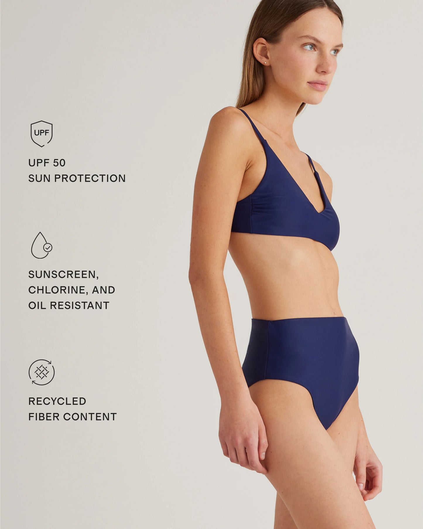 Italian V-Neck Bikini Top - XS / Black