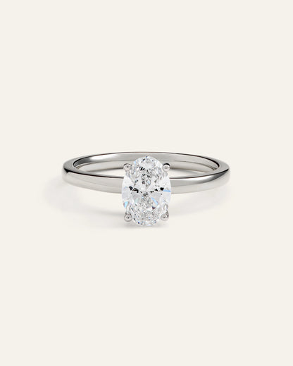 Lab Grown Diamond Oval Comfort Fit Engagement Ring - 1ct - 4 / Yellow Gold