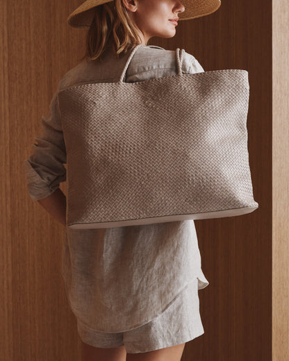 Siena Handwoven Tote - One Size / Taupe