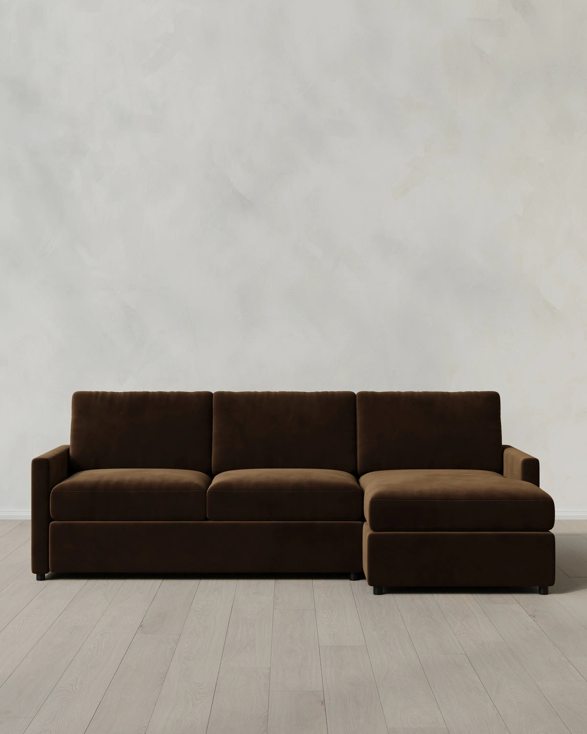 Brennan Chaise Sectional in Performance Velvet - Right Arm / Pine