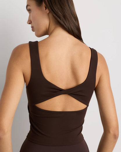 Power-Up Scoop Neck Bra Tank - XS / Classic White