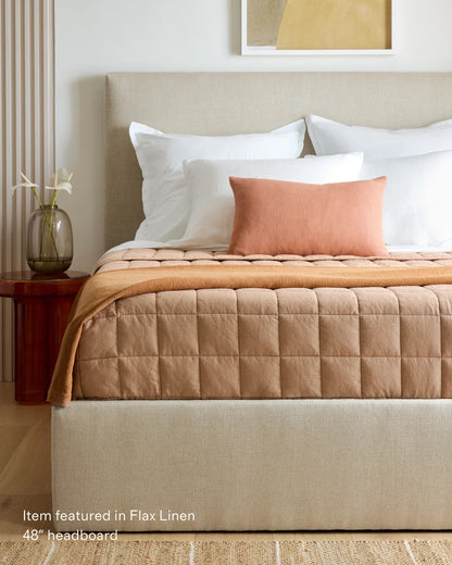 Square Bed in Performance Velvet - Full / Butterscotch