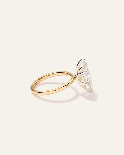 Lab Grown Diamond Marquise Comfort Fit Engagement Ring - 3ct - 4 / Yellow Gold
