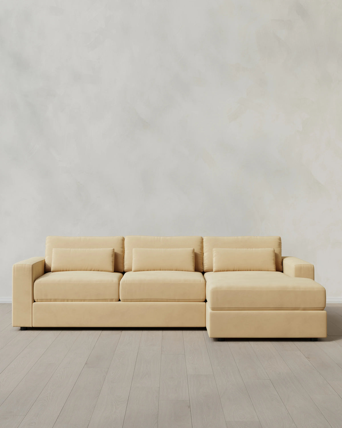 Ashford Deep Seat Chaise Sectional in Performance Velvet - 119" Right Arm / Rust