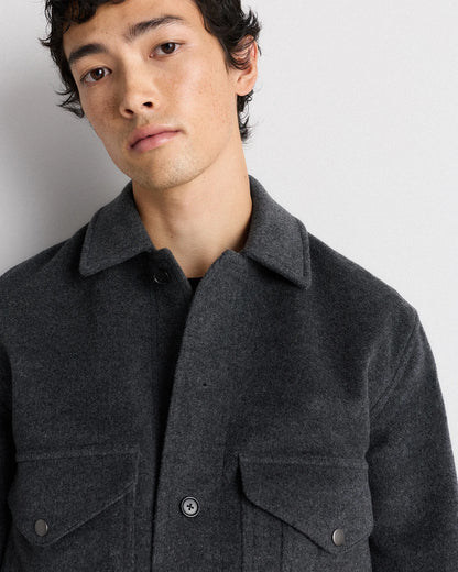 Wool Cashmere Field Jacket - S / Heather Grey