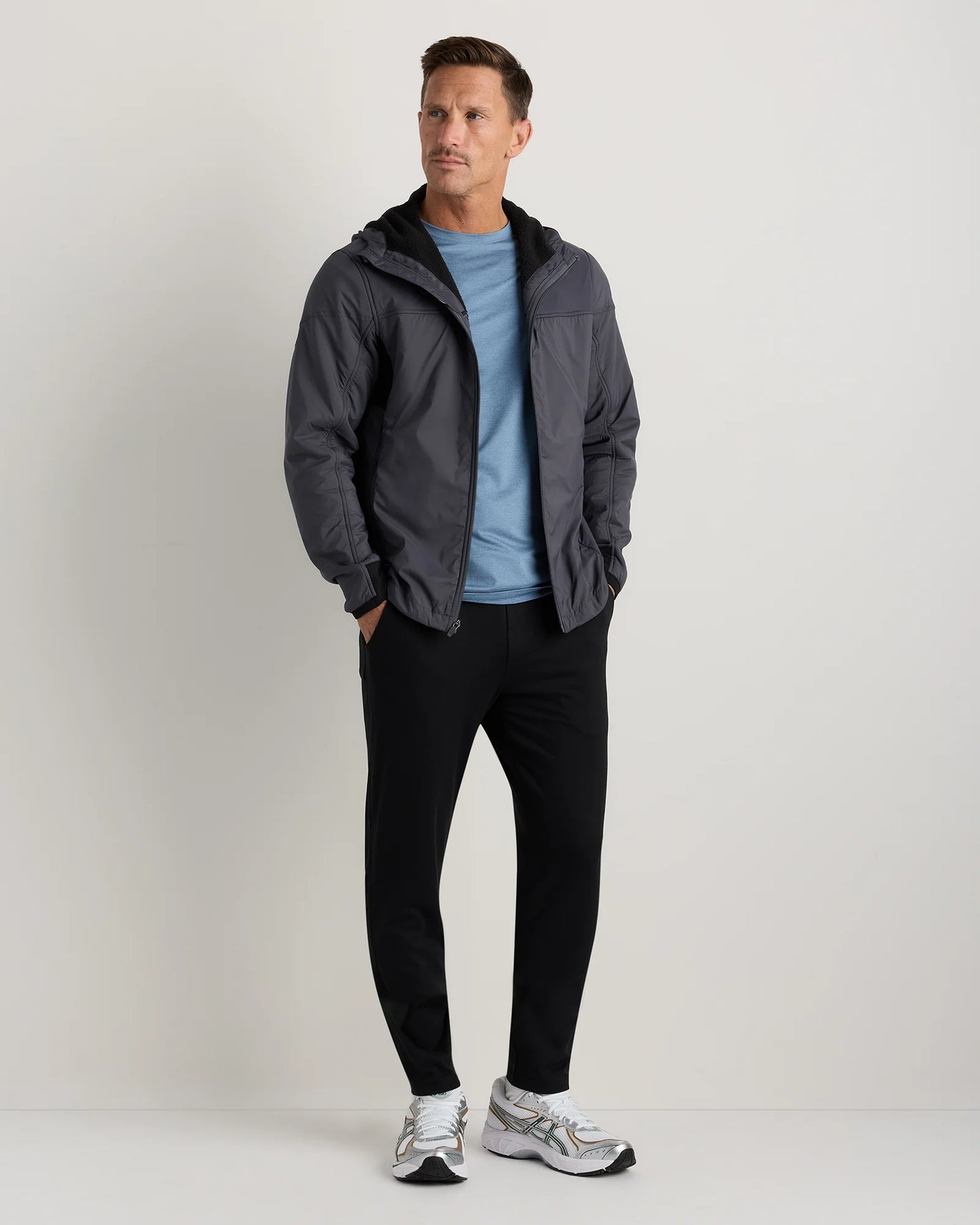 Weather Proof Fleece-Lined Hooded Jacket - S / Carbon Grey