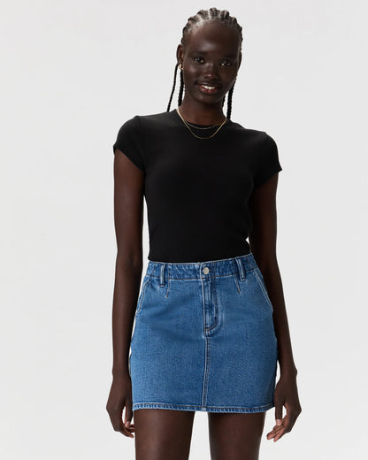 Stretch Denim Mini Skirt - 24 / Obsidian Blue