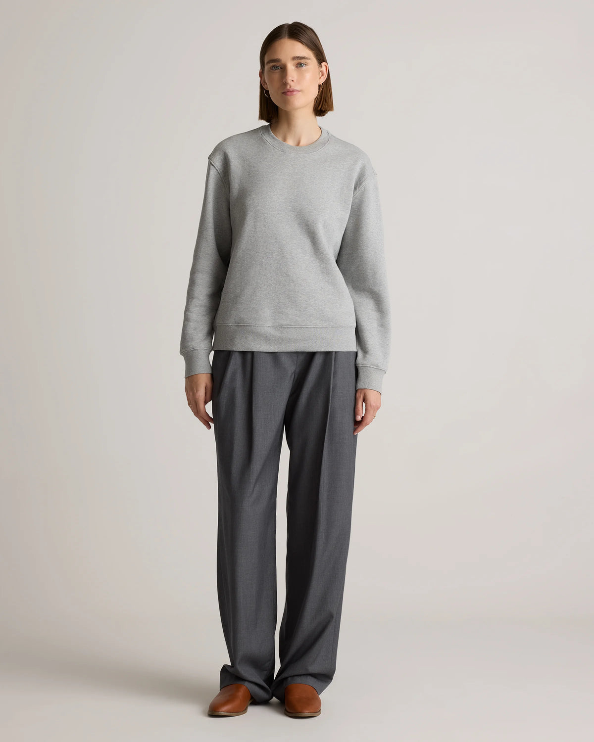 Organic Heavyweight Fleece Crew - XS / Taupe