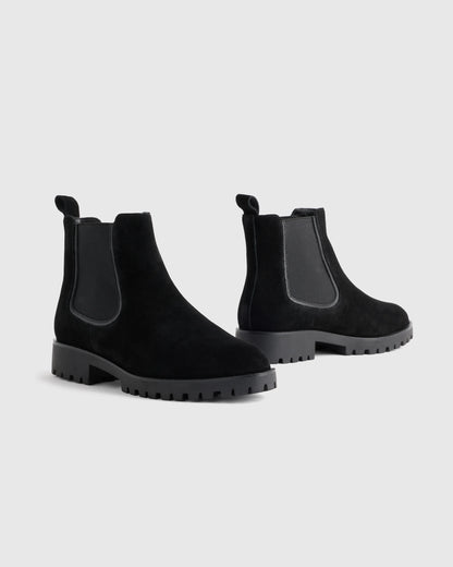 Italian Suede Lug Sole Chelsea Boot - 5 / Almond Suede