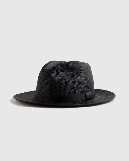 Toquilla Straw Panama Hat - S / Black
