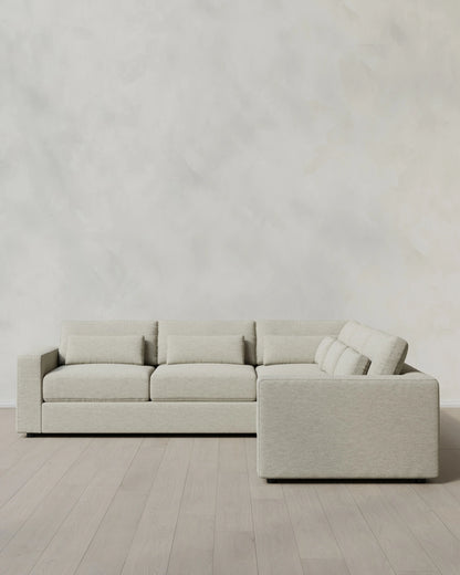 Ashford Deep Seat L Sectional in Performance Basketweave - 119x119 / Fog