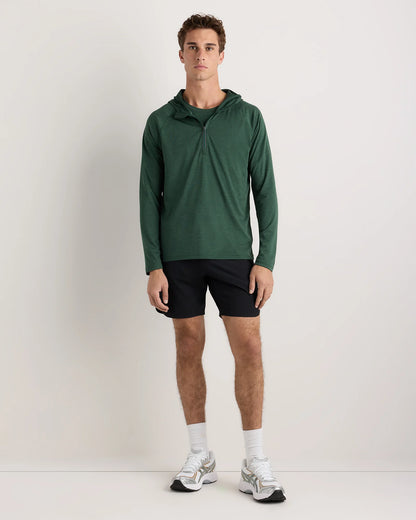 Mesh Performance Training Quarter Zip Hoodie - S / Heather Grey