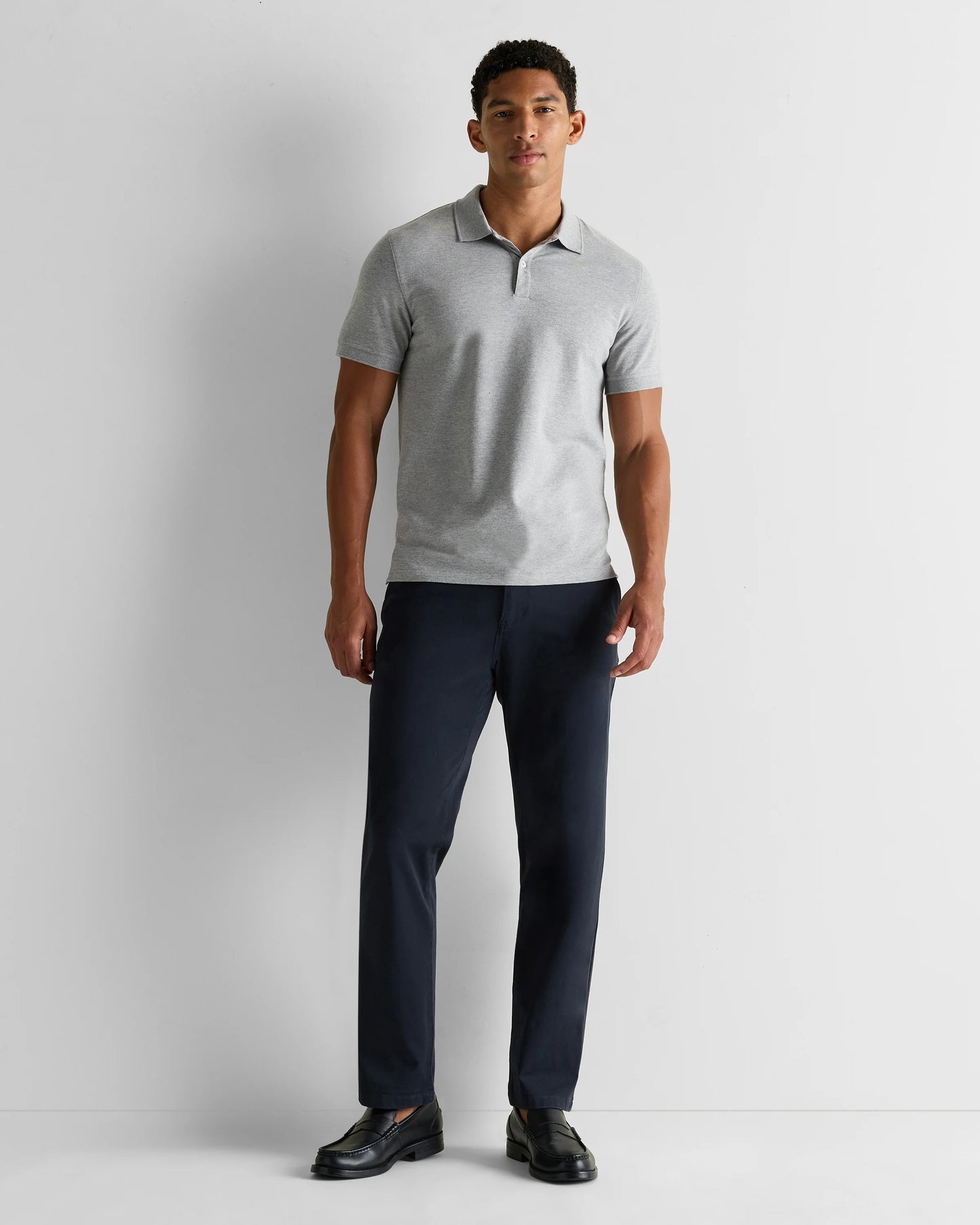 Organic Cotton Pique Polo - XS / Heather Grey