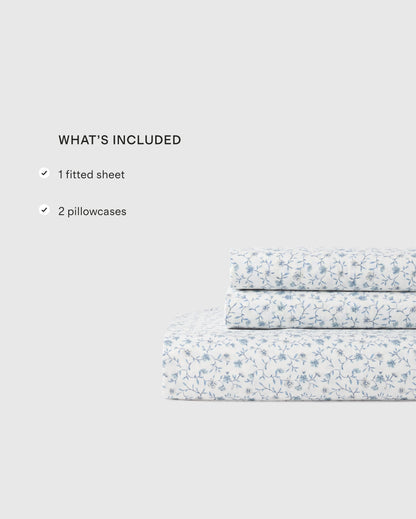 Organic Crisp Percale Fitted Sheet Set - Twin / Espresso