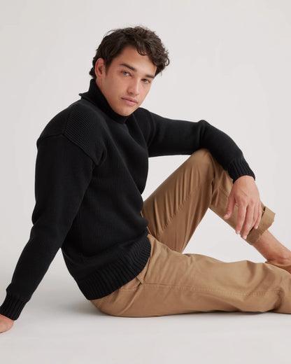 100% Organic Cotton Turtleneck Sweater - S / Charcoal