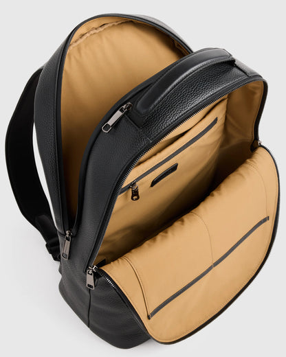 Excursion Italian Leather Laptop Backpack - One Size / Black