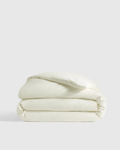 Organic Crisp Percale Duvet Cover - Twin / Ivory