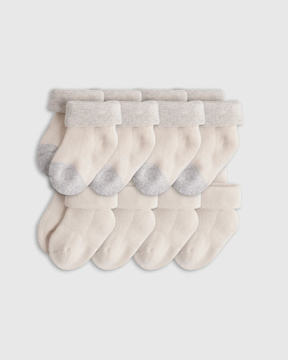 Organic Cotton Fold Over Socks 8-Pack - One Size / Blue Multi