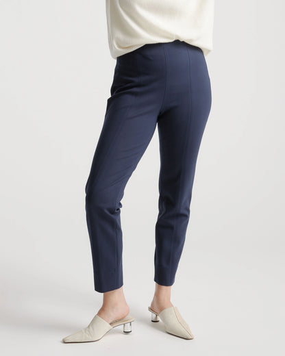 Ultra-Stretch Ponte Pintuck Ankle Pants - XS / Ecru