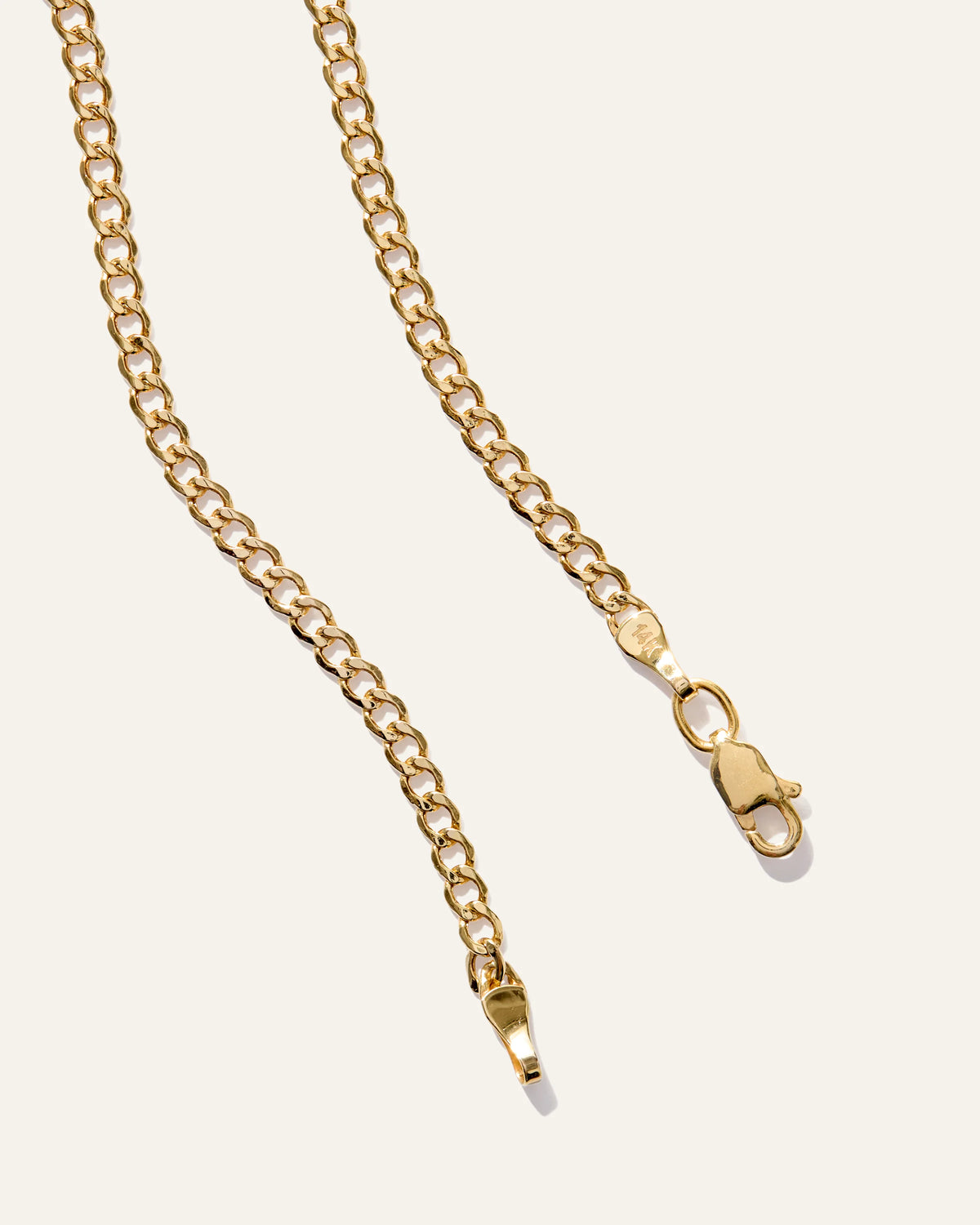 14K Gold Curb Chain Necklace - 16" / Yellow Gold