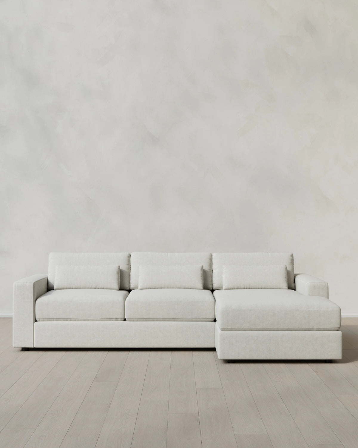 Ashford Deep Seat Chaise Sectional in Performance Chenille Linen Blend - 119" Right Arm / Ink