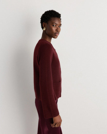 Mongolian Cashmere Structured Cardigan - XS / Oatmeal