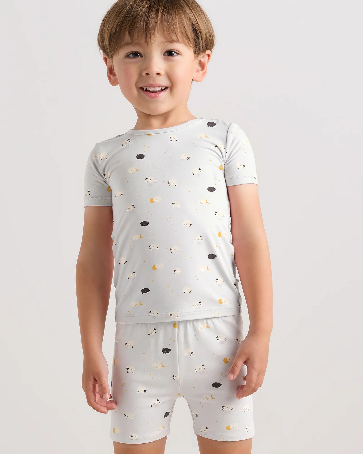 Bamboo Short Sleeve and Shorts Pajama Set - 2T / Lavender Hearts