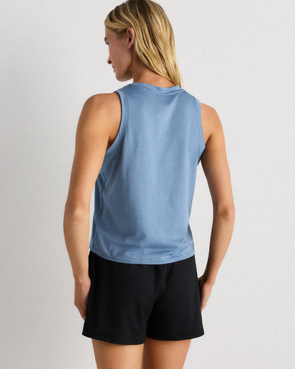 Flowknit Breeze High-Neck Tank - XS / Heather Deep Navy
