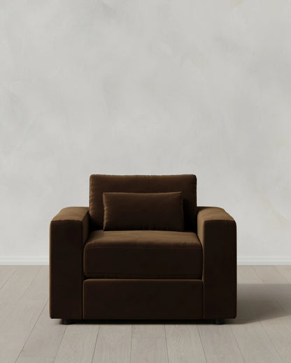 Ashford Deep Seat Chair and a Half in Performance Velvet - 46" / Caramel