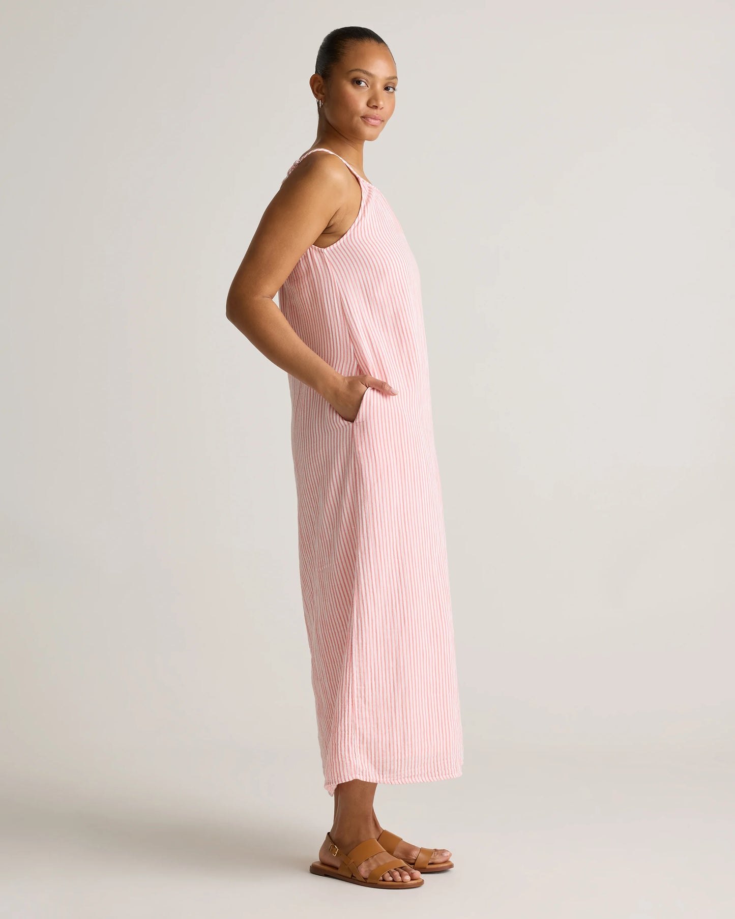 100% Organic Cotton Gauze Sleeveless Maxi Dress - XS / Spiced Orange