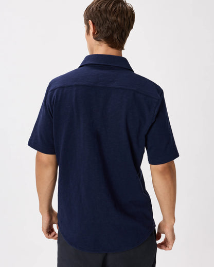 100% Organic Cotton Slub Short Sleeve Button Up Shirt - S / Heather Grey