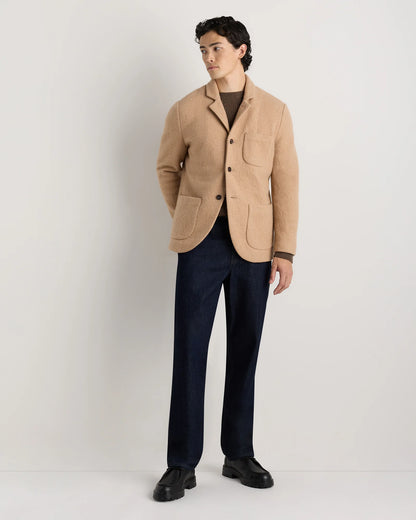 Boiled Wool Cashmere Blazer - S / Heather Charcoal