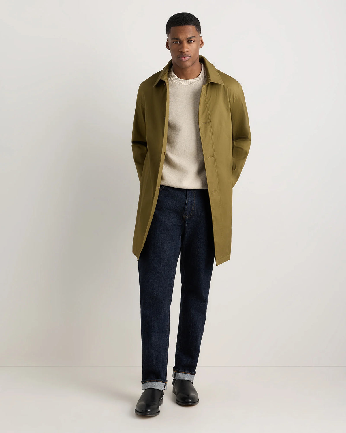 Comfort Stretch Trench Coat - S / Midnight Black