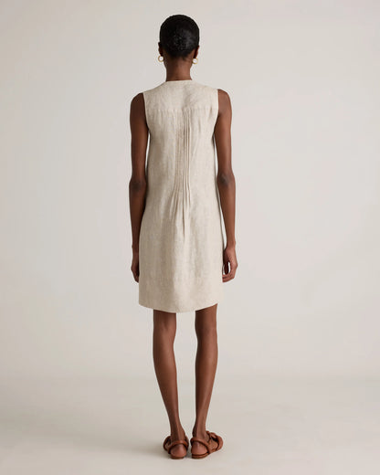 100% European Linen Sleeveless Swing Dress - XS / Classic Mini Gingham