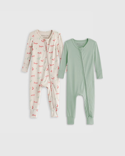 Bamboo One Piece Pajamas 2-Pack - 2T / Fox