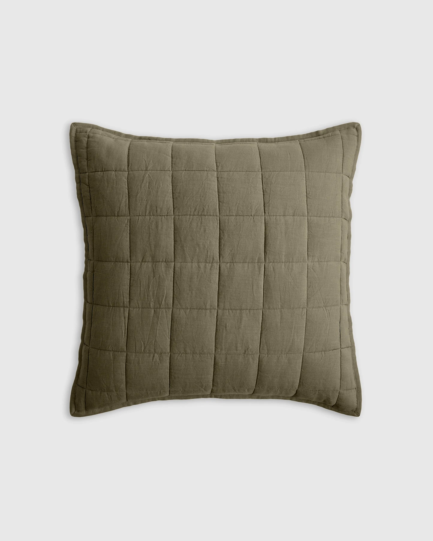 European Linen Box Quilted Euro Sham - Euro / Navy