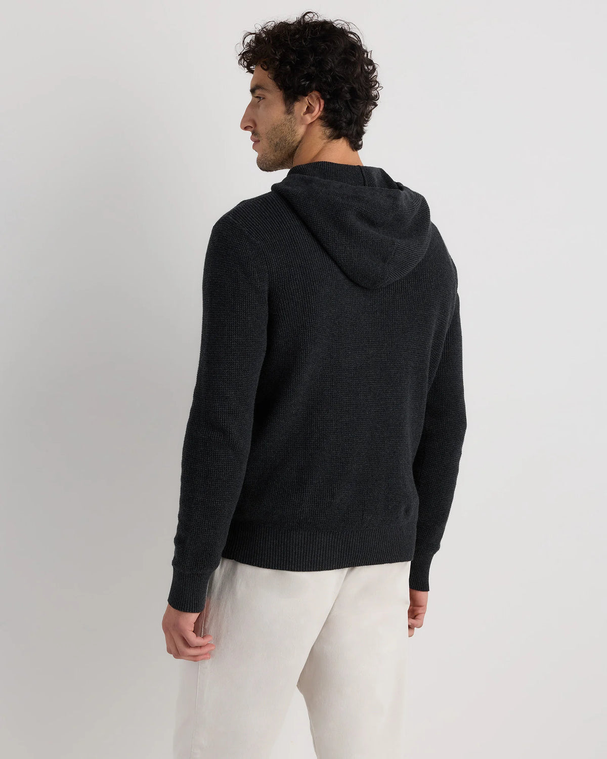 Organic Cotton Cashmere Waffle Hoodie - S / Bayberry Olive