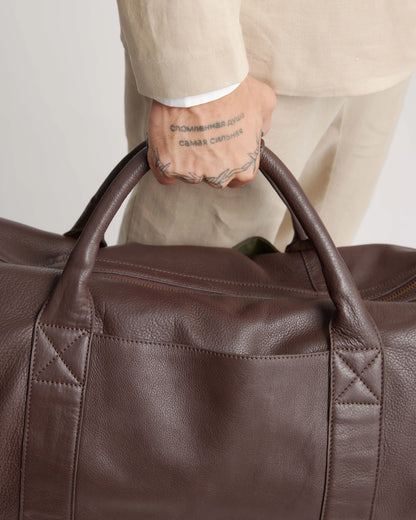Nappa Leather Duffle Bag - One Size / Dark Brown