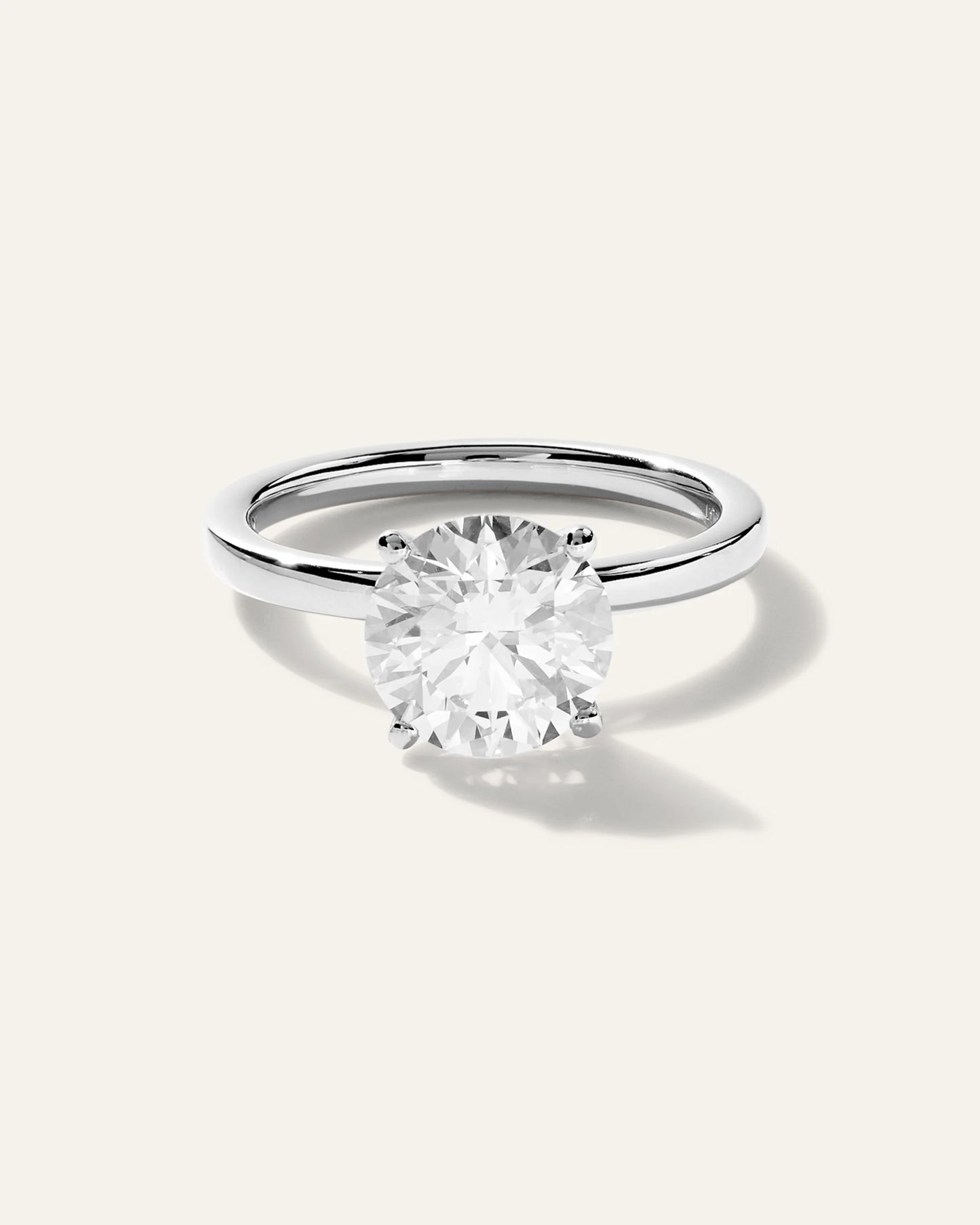 Lab Grown Diamond Round Comfort Fit Engagement Ring - 2.5ct - 4 / Yellow Gold
