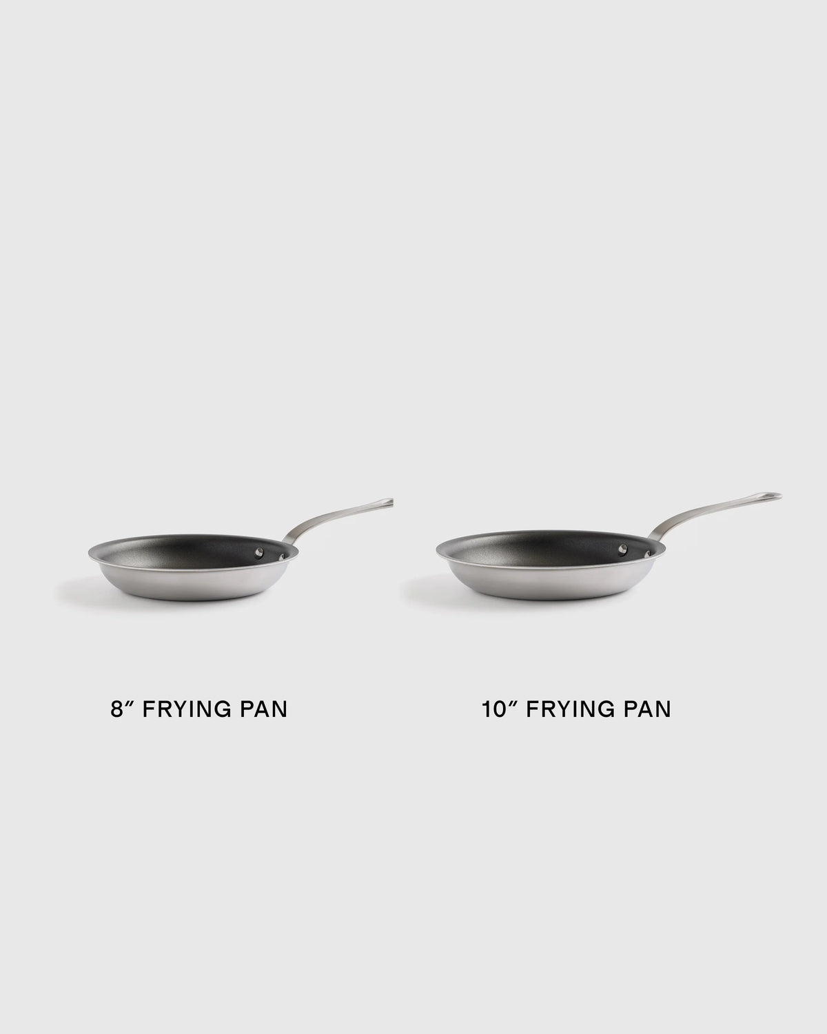 5-Ply Stainless Steel Nonstick Cookware: 2-Piece Frying Pan Set: 8" & 10" - 8" & 10" / No Color