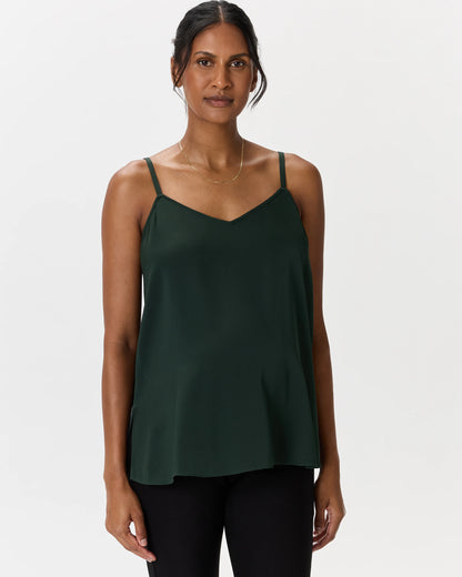 Washable Stretch Silk V-Neck Maternity Cami - XS / Moonstone Blue