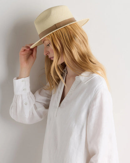 Toquilla Straw Panama Hat - S / Black